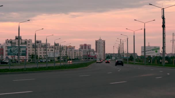 Gomel Beyaz Rusya Mayıs 2019 Mazurov Caddesinde Trafik Trafiği — Stok video