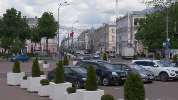 Gomel Weißrussland Mai 2019 Lenin Square Theater Und Post — Stockvideo