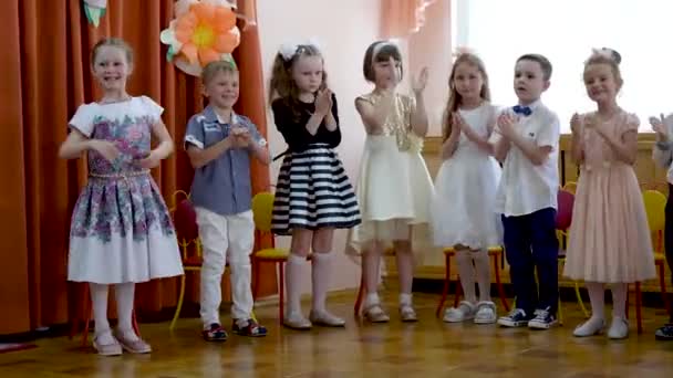 Gomel Weißrussland Mai 2019 Kinderkonzertmatinee Zum Ende Des Kindergartens Ausgabe — Stockvideo