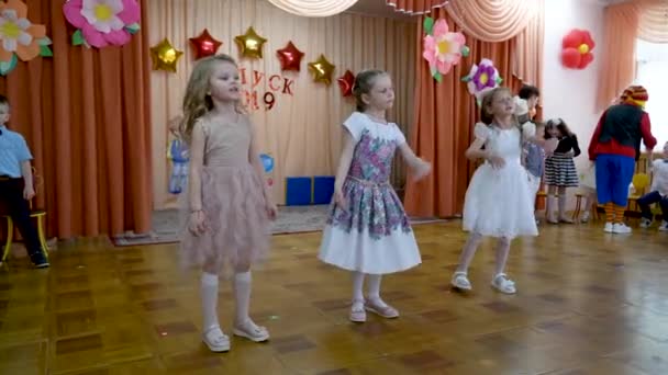 Gomel Weißrussland Mai 2019 Kinderkonzertmatinee Zum Ende Des Kindergartens Ausgabe — Stockvideo