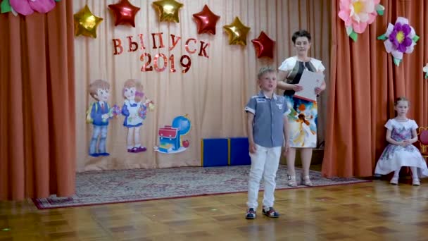 Gomel Wit Rusland Mei 2019 Kinder Concert Matinee Gewijd Aan — Stockvideo