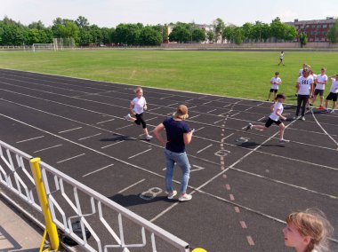 Gomel, Belarus - 25 Mayıs 2019: Özel motor eğitimi için Açık Cumhuriyetçi Serbest Stil Yarışması