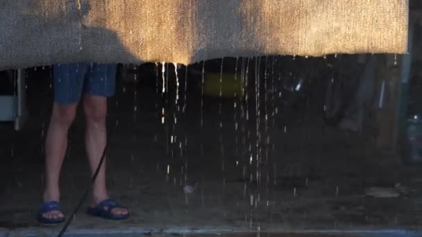 Tapis Après Les Écoulements Eau Lavage — Video