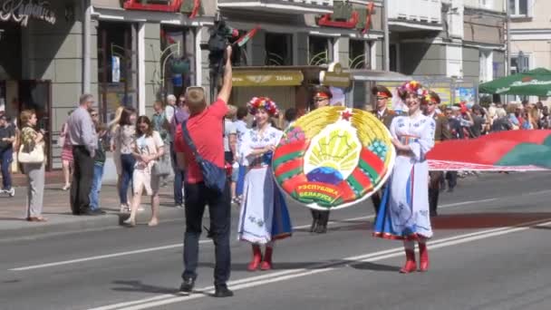 Gomel Białoruś Lipca 2019 Dzień Niepodległości Białorusi Uroczysta Parada Homel — Wideo stockowe