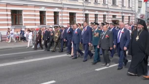 GOMEL, Bélarus - 3 juillet 2019 : Fête de l'indépendance du Bélarus. Parade festive à Gomel — Video