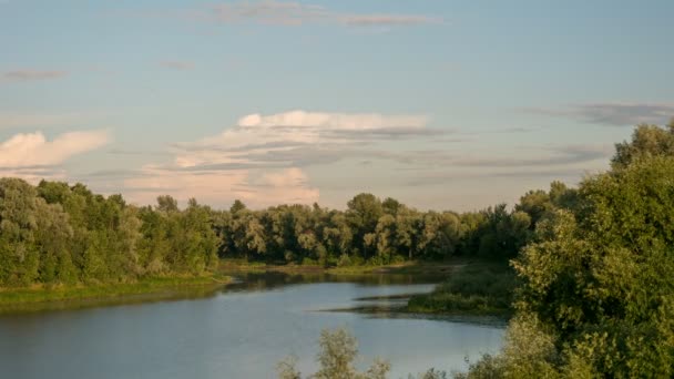 Gomel Wit Rusland Wolken Zweven Het Meer Avond — Stockvideo