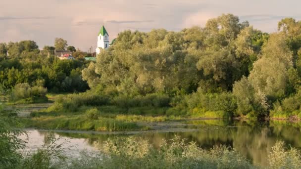 Gomel Nuvens Belarus Flutuam Sobre Lago Noite — Vídeo de Stock