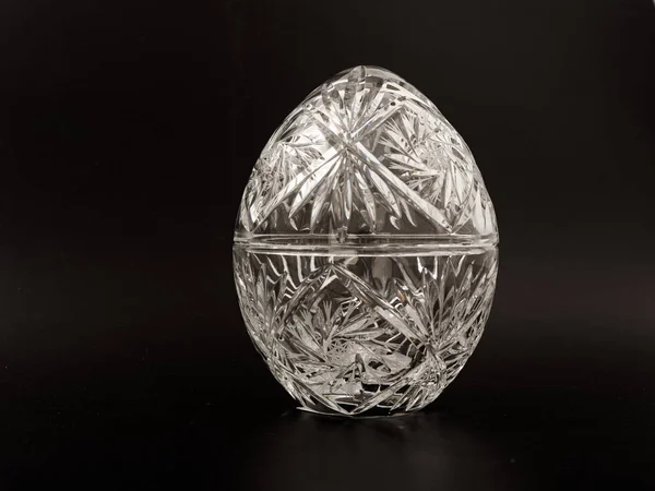 crystal glass box on a black background