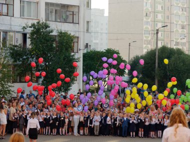 Gomel, Beyaz Rusya - 1 Eylül 2019: 2019 yeni öğretim yılının açılışına adanmış 67.