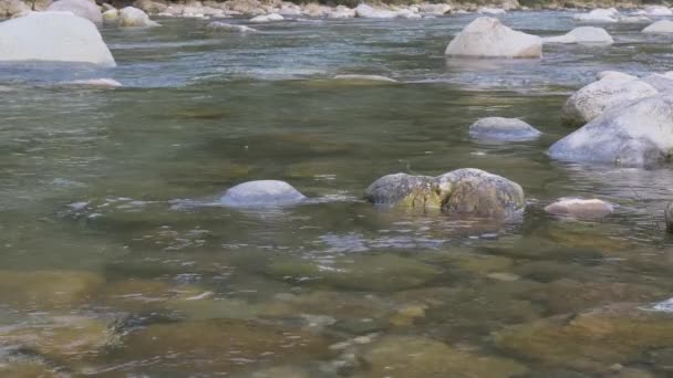 Rivière Montagne Coucher Soleil Dans Les Montagnes Italie — Video