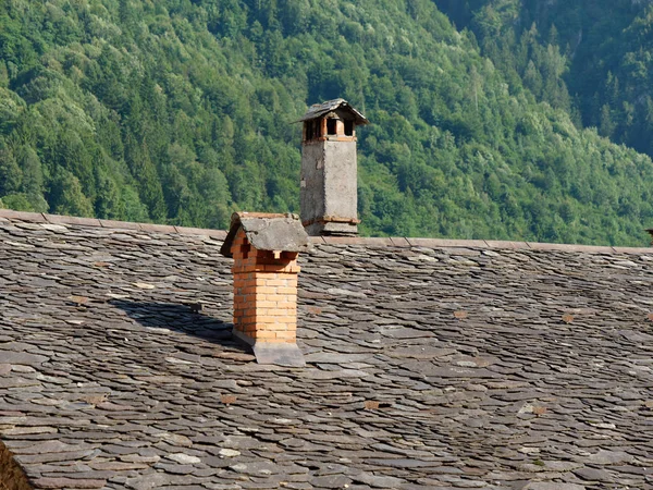 stock image roofs of houses of a mountain Italian village