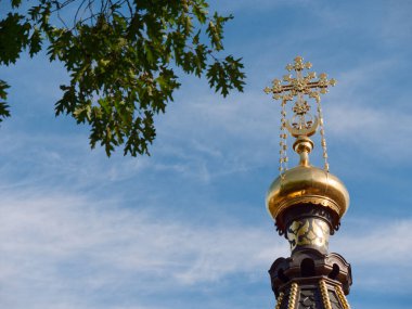 Gomel, Belarus - 5 Ekim 2019: Peter ve Paul 'un mezarlı tapınağı.