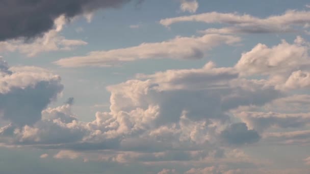 เมฆม ดลอยข ามท องฟ าในตอนเย นในท ศทางท แตกต างก 2020 — วีดีโอสต็อก
