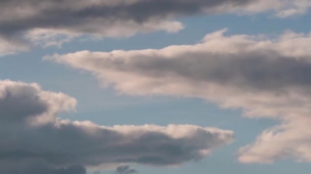 เมฆม ดลอยข ามท องฟ าในตอนเย นในท ศทางท แตกต างก 2020 — วีดีโอสต็อก