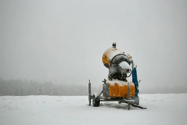 Snökanon Skidort Snöfall 2020 — Stockfoto