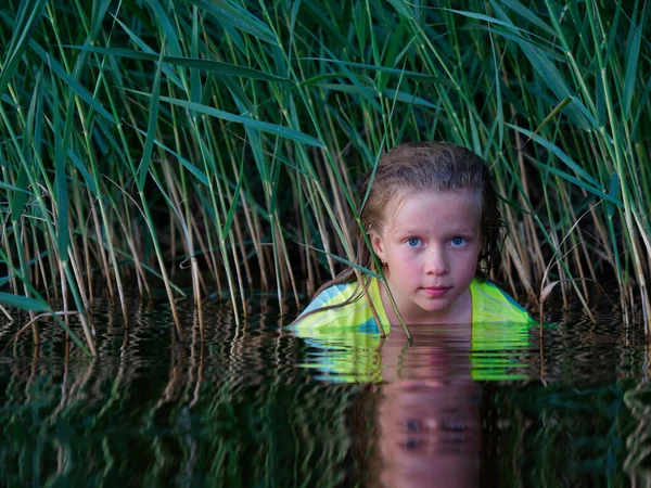 Русалки Голубыми Глазами Зеленых Зарослях Воде 2020 Лицензионные Стоковые Фото