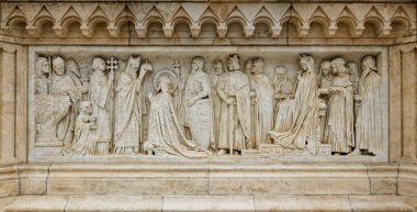 Budapeşte, Macaristan - 17 Nisan 2018: Aziz Istvan Anıtı