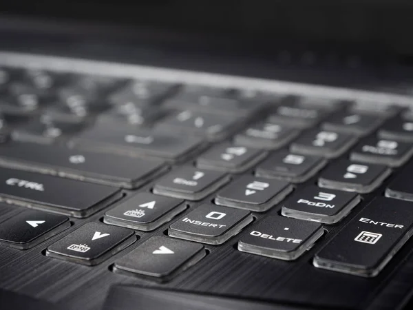 Модна Клавіатура Підсвічування Ноутбука Темному Фоні 2020 — стокове фото