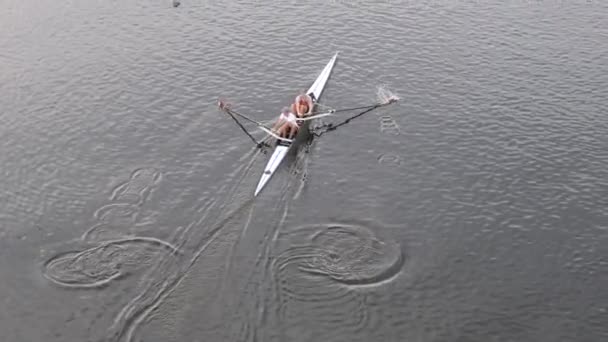 Gomel Belarus August 2020 Sporten Roner Roning Uddannelse Floden – Stock-video