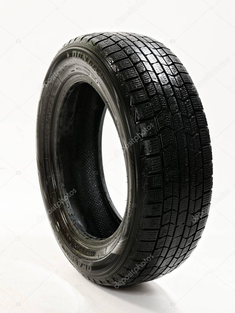 GOMEL, BELARUS - SEPTEMBER 14, 2020: Used Car Tires Dunlop Graspic DS-3 185 65R15 88Q 2020