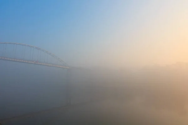 Puente Pie Niebla Otoño Gomel Bielorrusia 2020 — Foto de Stock