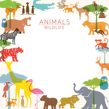 Siluet, renkli şekli düz tasarım