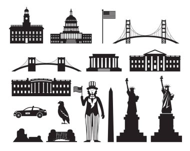Amerika Birleşik Devletleri, Abd, Nesneler Siluet