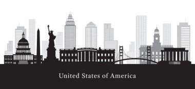 Amerika Birleşik Devletleri, Amerika Birleşik Devletleri, Amerika Birleşik Devletleri, Simgesel Yapılar, Siyah beyaz