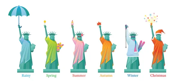 Statue de la Liberté en saison — Image vectorielle