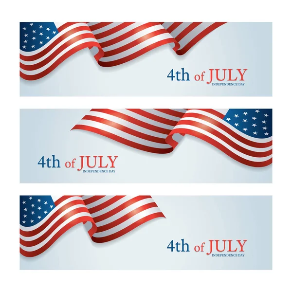 美国国旗 7月4日 7月4日 横幅 — 图库矢量图片