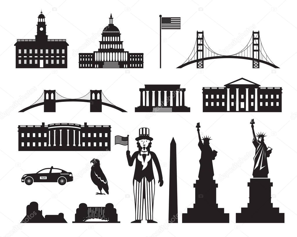 United States of America, USA, Objects Silhouette