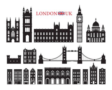 Londra, İngiltere ve İngiltere Bina Yerler Siluet