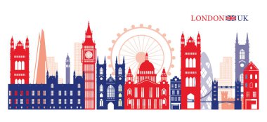 Londra, İngiltere ve İngiltere Landmarks Skyline