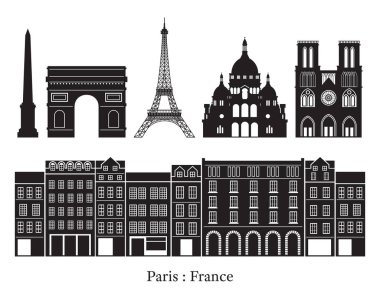 Paris, Fransa Yapı Simgesel Yapılar Siluet