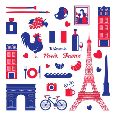 Paris, Fransa Simgesel Yapılar ve Seyahat Nesneleri