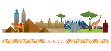 Düz Stil Afrika Skyline Yerler