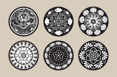 Asya Dekorasyon Arka Plan Seti