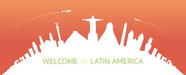 Latin Amerika Skyline Eğrisi Yerler Siluet 