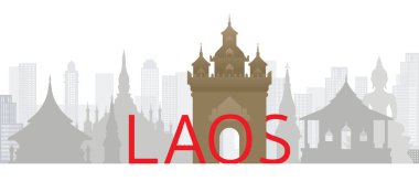 Metin ya da Sözcükle Laos Skyline Simgeleri