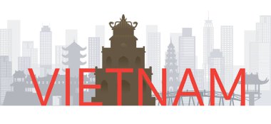 Vietnam Skyline Metin ya da Sözcüklü Simgeleri