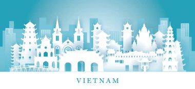 Vietnam Kağıt Kesme Biçiminde Gökyüzü Çizgisi Simgeleri