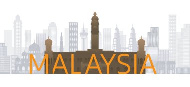 Metin ya da Sözcükle Malezya Skyline Simgeleri