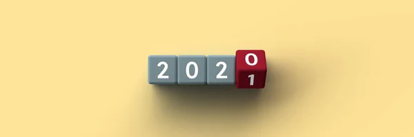 2020 2021年3D立方体 — 图库照片