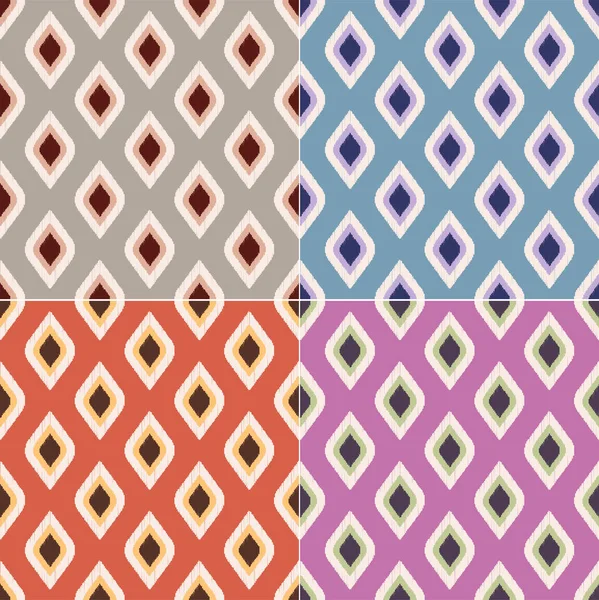 Rhombus Ikat Texture Tissu Motif Sans Couture — Image vectorielle