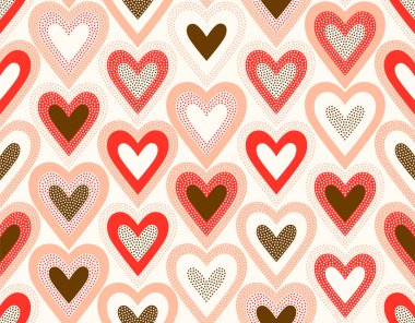 Sorunsuz yaratıcı şık doodle noktalar oynak kalp şekli desen