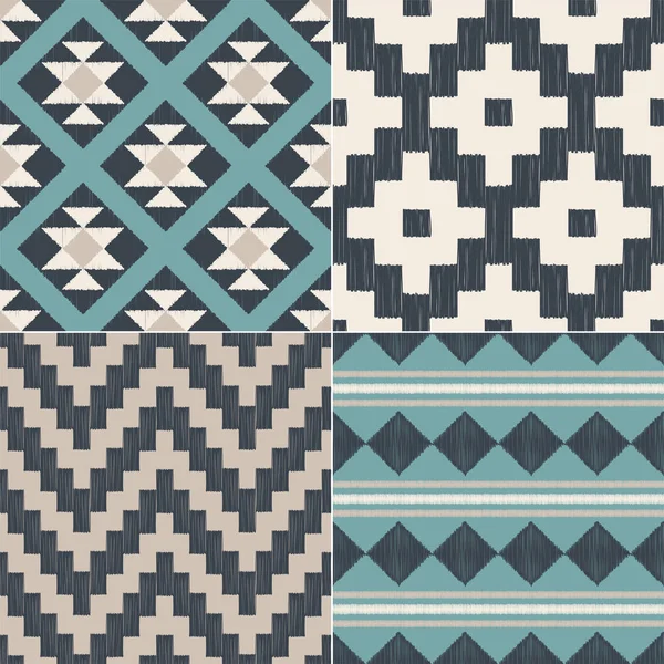 Motif Textile Aztèque Tribal Géométrique Sans Couture Pour Décoration Intérieure — Image vectorielle