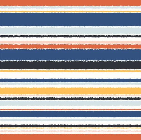 Nahtloser Retro Mehrfarbiger Stoff Horizontal Parallele Streifen Textilmuster — Stockvektor