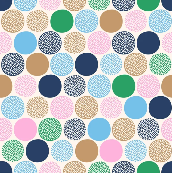 Naadloze Kinderachtige Abstract Kleurrijke Stippen Patroon Witte Achtergrond — Stockvector