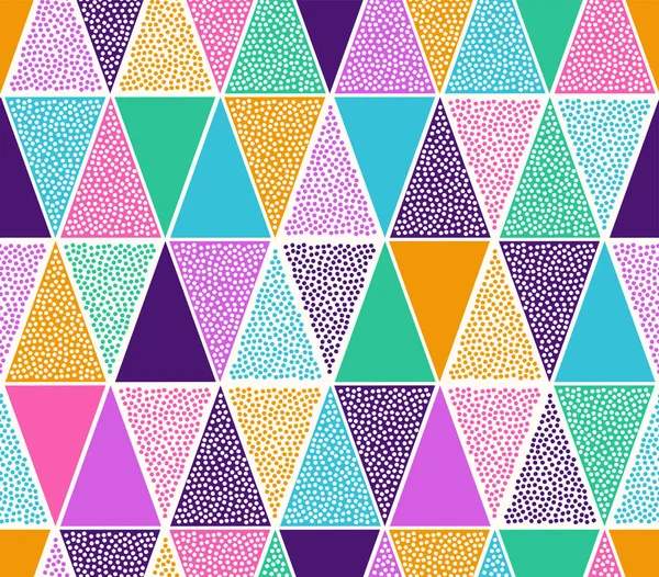 Бесшовные Абстрактные Творческие Красочные Треугольные Точки Узор Белом Фоне — стоковый вектор