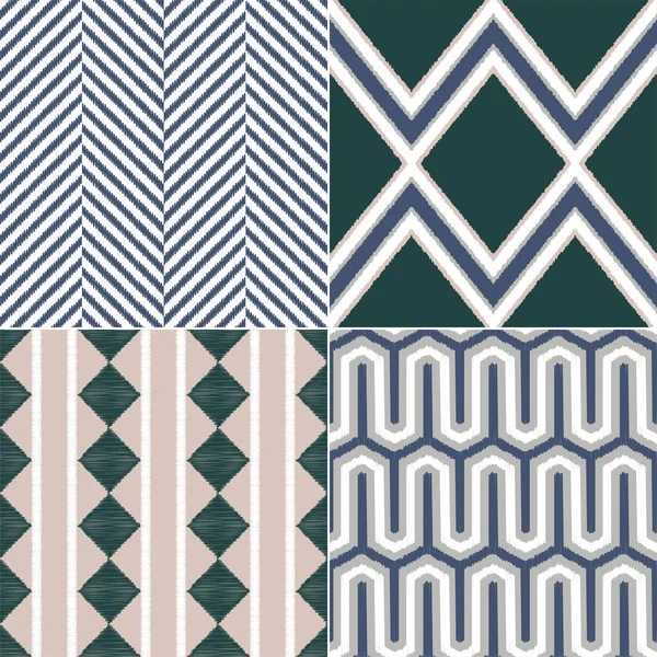 Sans Couture Ethnique Tribal Ikat Rayures Fond Vecteur Répété Motif — Image vectorielle